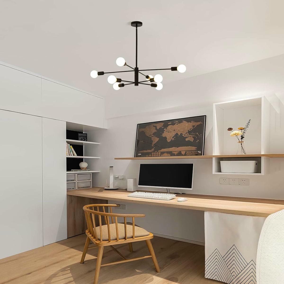 Modern Sputnik Chandelier, 8 Light, Black - V178-37411 V178 37411 139688 02
