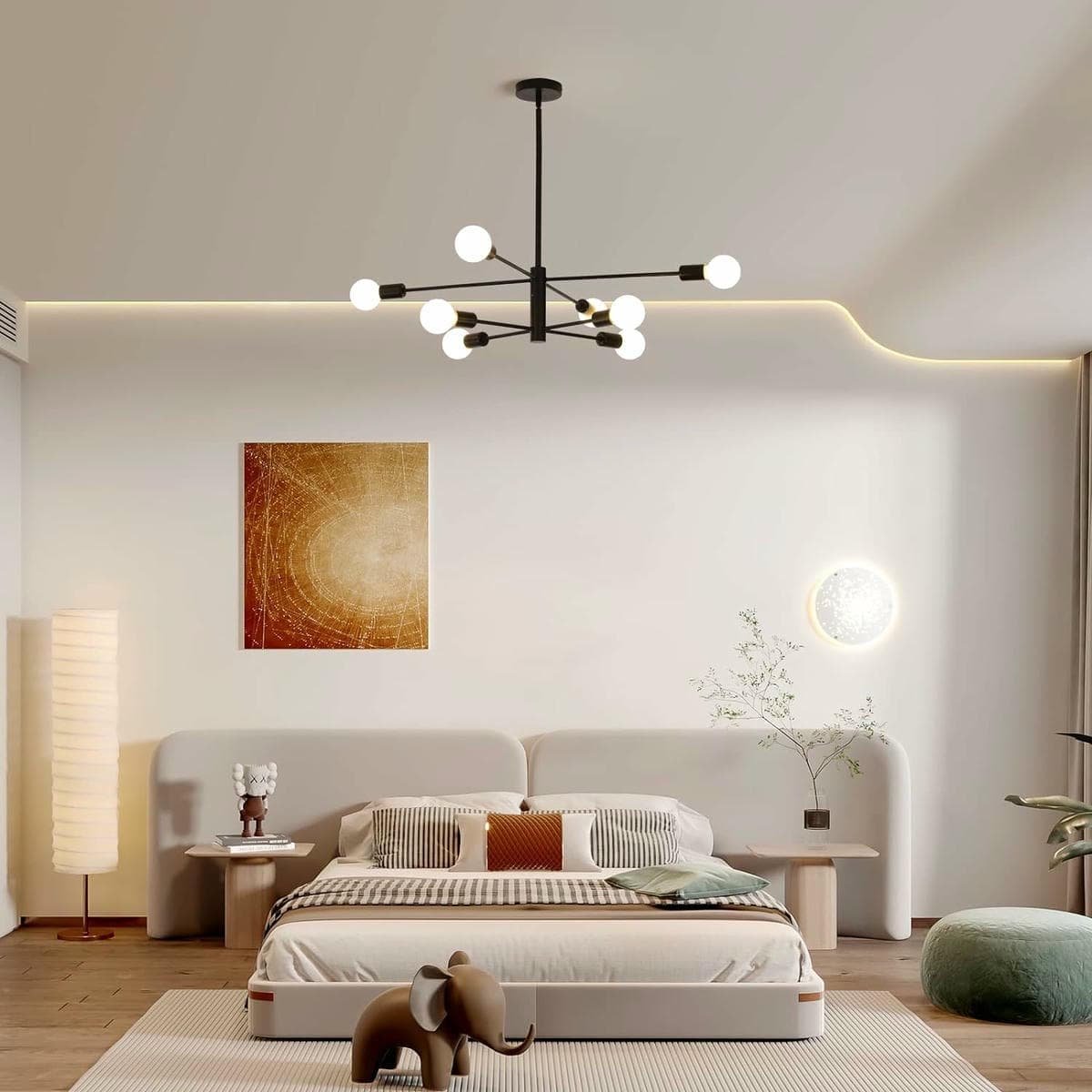 Modern Sputnik Chandelier, 8 Light, Black - V178-37411 V178 37411 139688 04