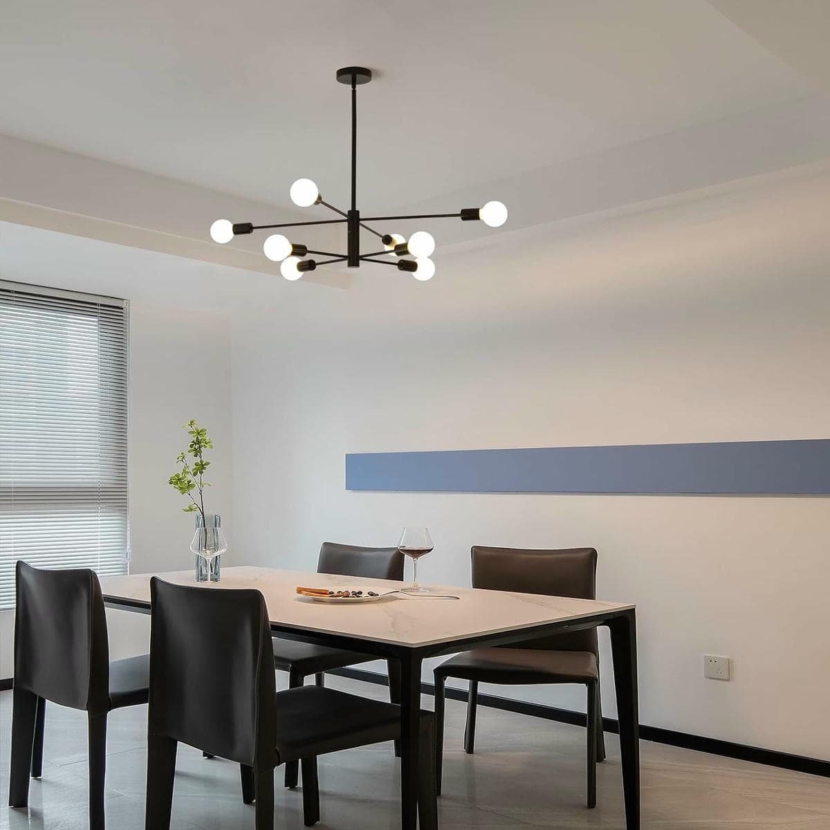 Modern Sputnik Chandelier, 8 Light, Black - V178-37411 V178 37411 139688 07