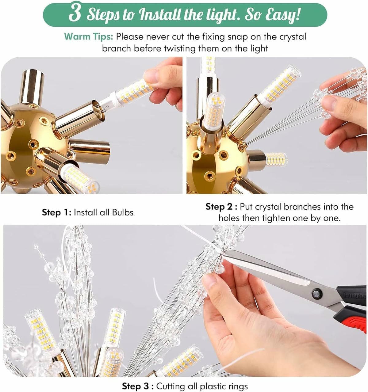 Modern Crystal Chandelier Firework, 8 Lights - V178-37571 V178 37571 139686 05
