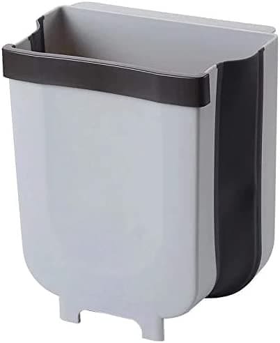 Hanging Trash Can Collapsible Small Garbage Waste Bin for Kitchen Cabinet Door (Grey) - V178-40996 Hanging Trash Can Collapsible Small Garbage Waste Bin for Kitchen Cabinet Door (Grey) - Image 4