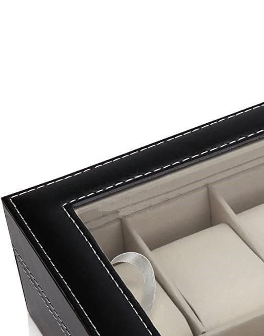 Black PU Leather Watch Organizer Display Storage Box Cases for Men & Women (12 slots) - V178-84581 Black PU Leather Watch Organizer Display Storage Box Cases for Men & Women (12 slots) - Image 6