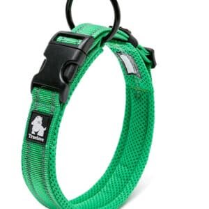 Heavy Duty Reflective Collar Grass Green L
