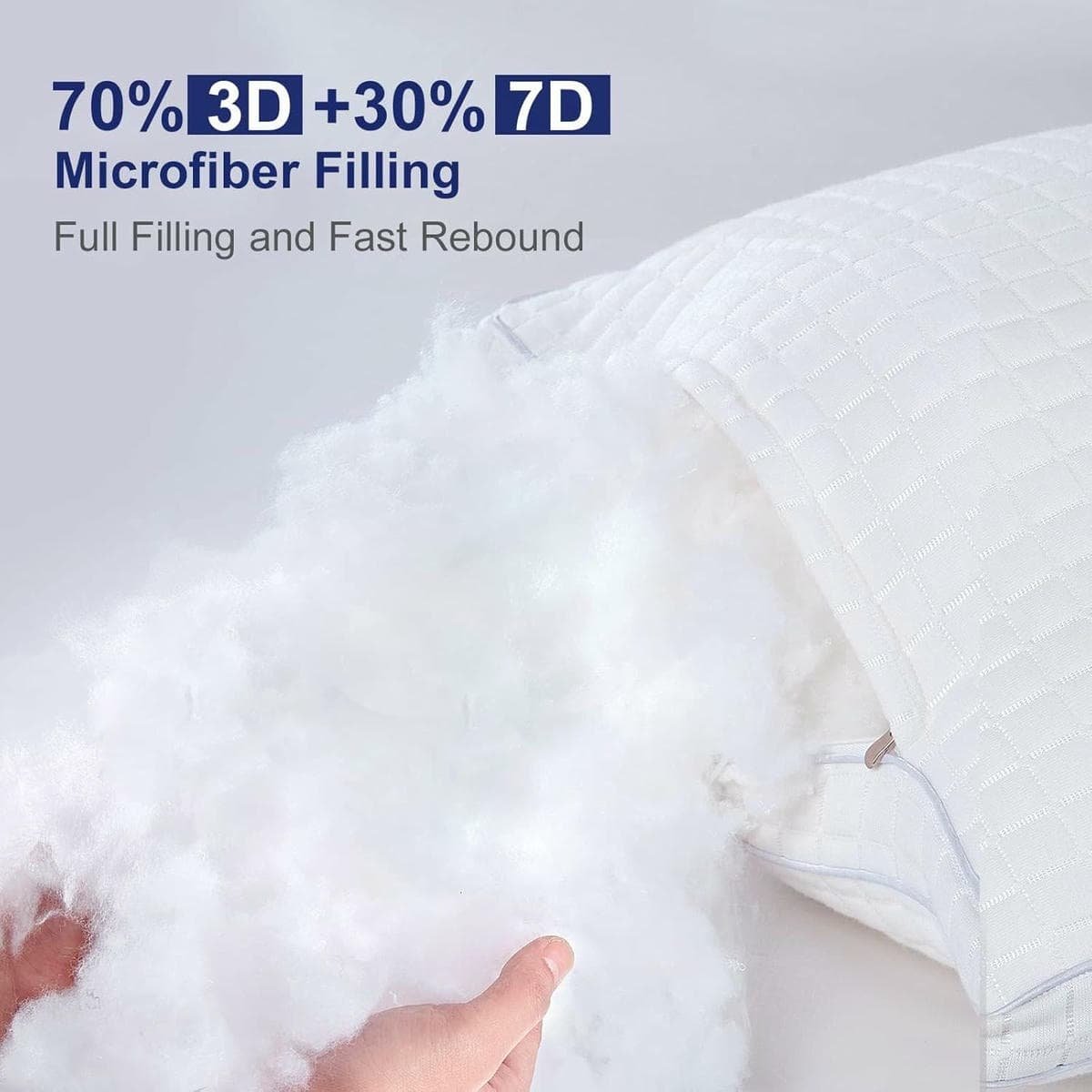 2xStandard Quality Pillows Cotton Hotel Adjustable Home Pillows Down Alternative Pillows - V201-w13149556 V201 W13149556 202504141829 03