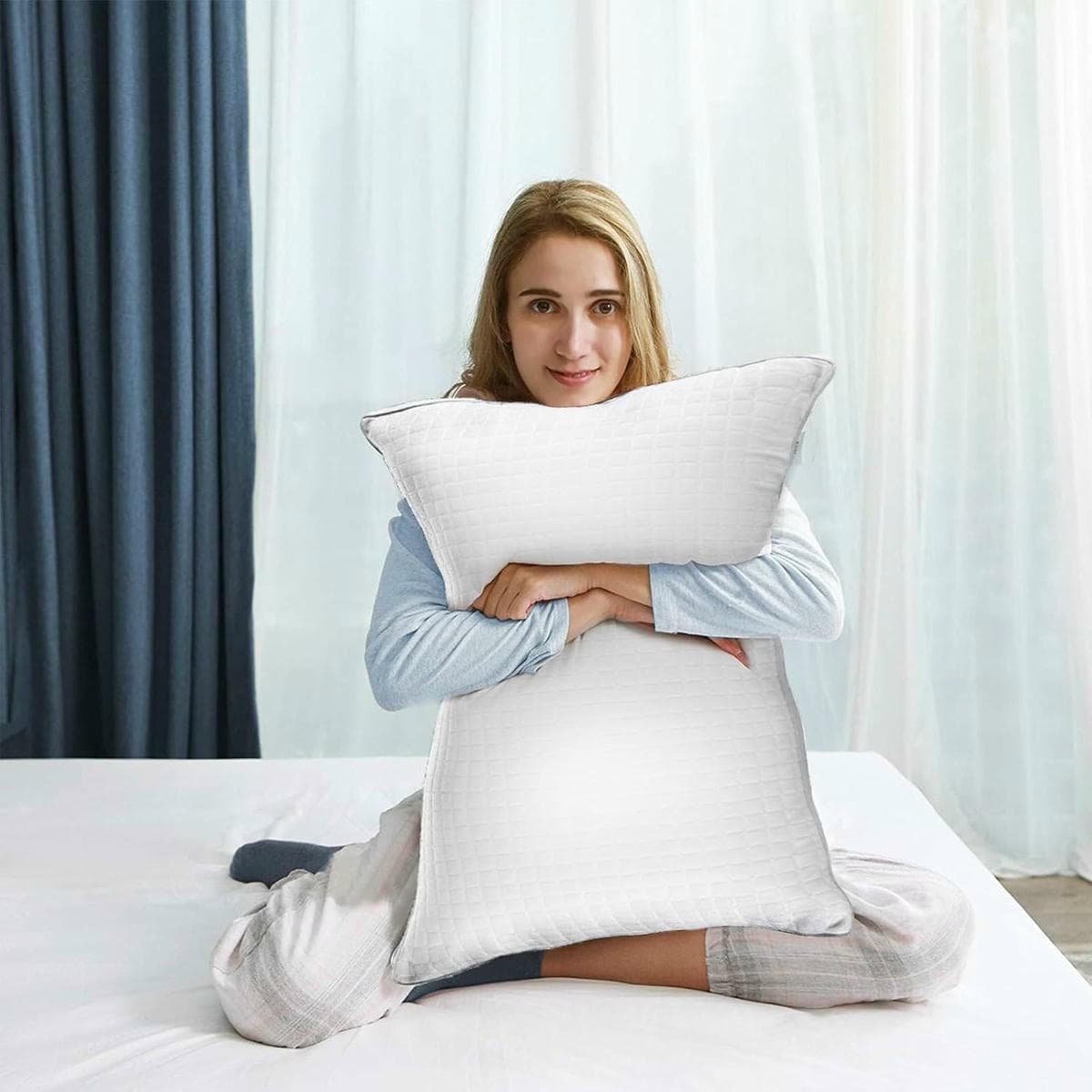 2xStandard Quality Pillows Cotton Hotel Adjustable Home Pillows Down Alternative Pillows - V201-w13149556 V201 W13149556 202504141829 07