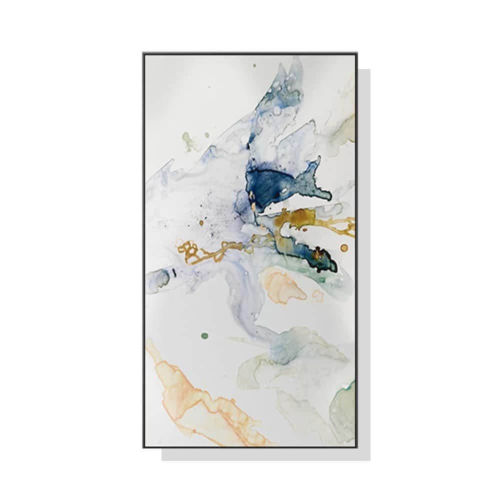 Wall Art 40cmx80cm Abstract Watercolour Style Black Frame Canvas - V207-1145 Wall Art 40cmx80cm Abstract Watercolour Style Black Frame Canvas