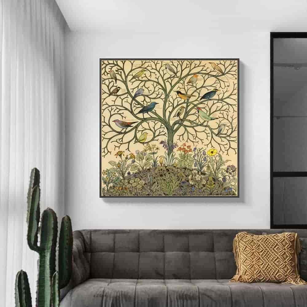 Wall Art 70cmx70cm Tree Of Life Black Frame Canvas - V207-1345 V207 1345 65069 01