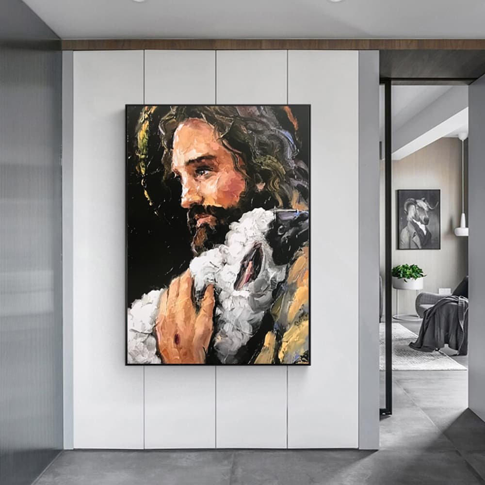 Wall Art 90cmx135cm Back In His Arms Black Frame Canvas - V207-1565-1 V207 1565 1 146276 02