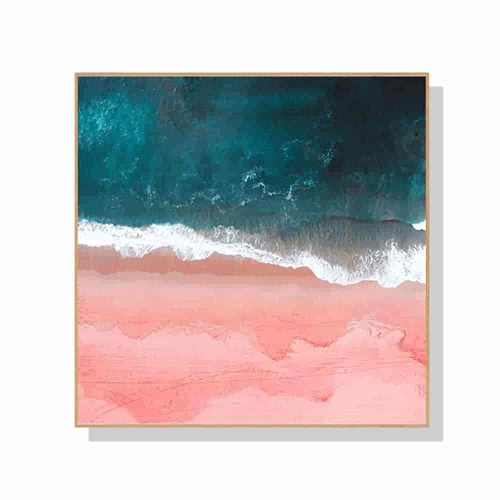 Wall Art 70cmx70cm Pink Sea Wood Frame Canvas - V207-1640 Wall Art 70cmx70cm Pink Sea Wood Frame Canvas