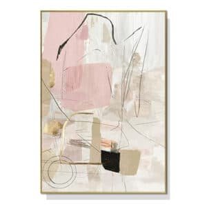 Wall Art 50cmx70cm Abstract Pink Gold Frame Canvas