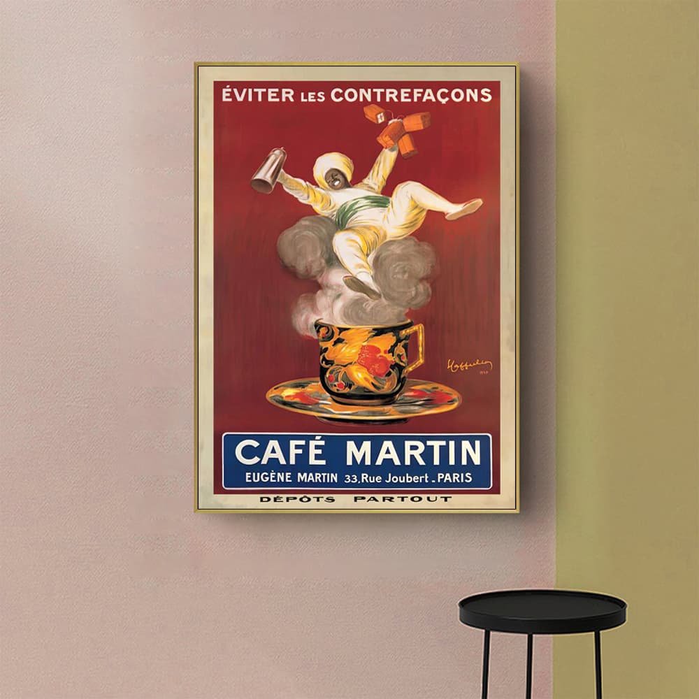 Wall Art 90cmx135cm Cafe Martin Gold Frame Canvas - V207-1847.2 Wall Art 90cmx135cm Cafe Martin Gold Frame Canvas - Image 2