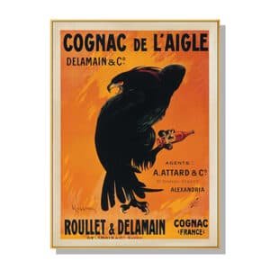 Wall Art 90cmx135cm Cognac de l‚ÄôAigle Gold Frame Canvas