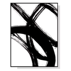 Wall Art 90cmx135cm Minimalist Black Artwork Black Frame Canvas