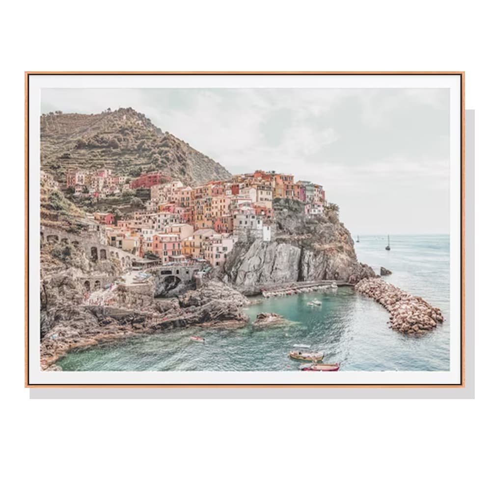 Wall Art 80cmx120cm Italy Cinque Terre Wood Frame Canvas - V207-2137 Wall Art 80cmx120cm Italy Cinque Terre Wood Frame Canvas