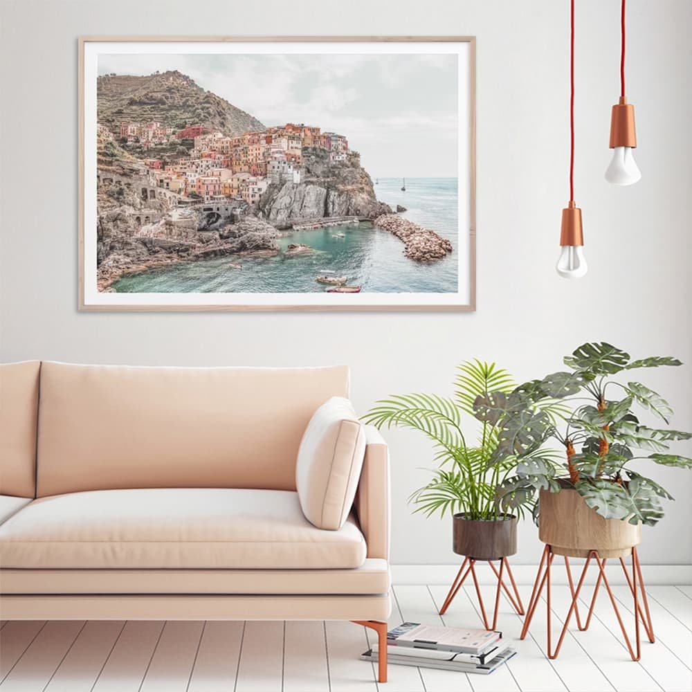 Wall Art 80cmx120cm Italy Cinque Terre Wood Frame Canvas - V207-2137 Wall Art 80cmx120cm Italy Cinque Terre Wood Frame Canvas - Image 2
