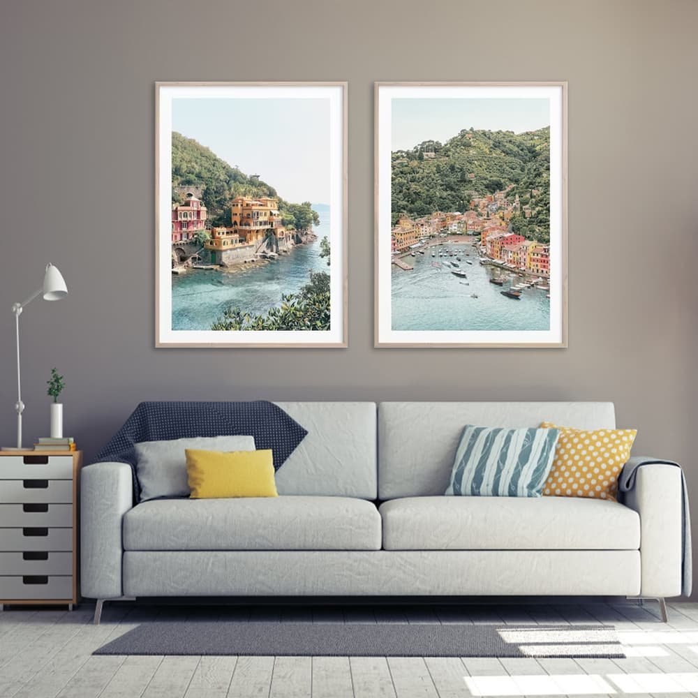 Wall Art 80cmx120cm Italy Coast 2 Sets Wood Frame Canvas - V207-2138.2 Wall Art 80cmx120cm Italy Coast 2 Sets Wood Frame Canvas - Image 2