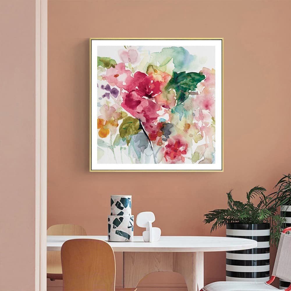 Wall Art 80cmx80cm Floral Brunch Gold Frame Canvas - V207-2173 Wall Art 80cmx80cm Floral Brunch Gold Frame Canvas - Image 2