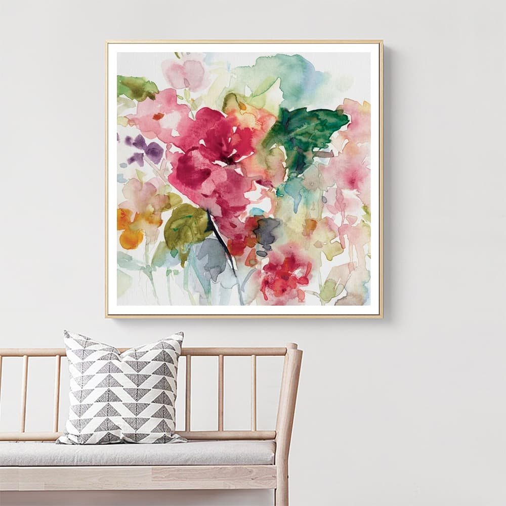 Wall Art 80cmx80cm Floral Brunch Gold Frame Canvas - V207-2173 Wall Art 80cmx80cm Floral Brunch Gold Frame Canvas - Image 4