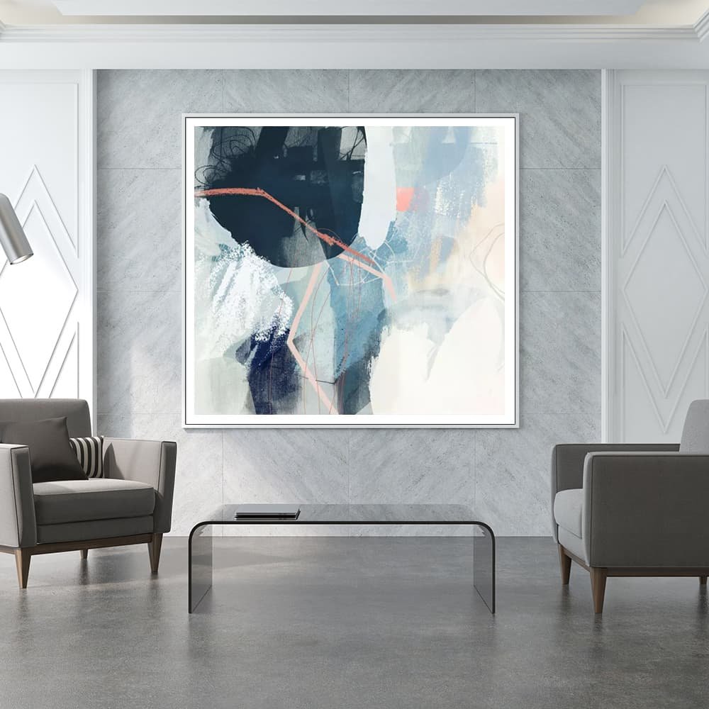 Wall Art 80cmx80cm Luz II White Frame Canvas - V207-2177 Wall Art 80cmx80cm Luz II White Frame Canvas - Image 3