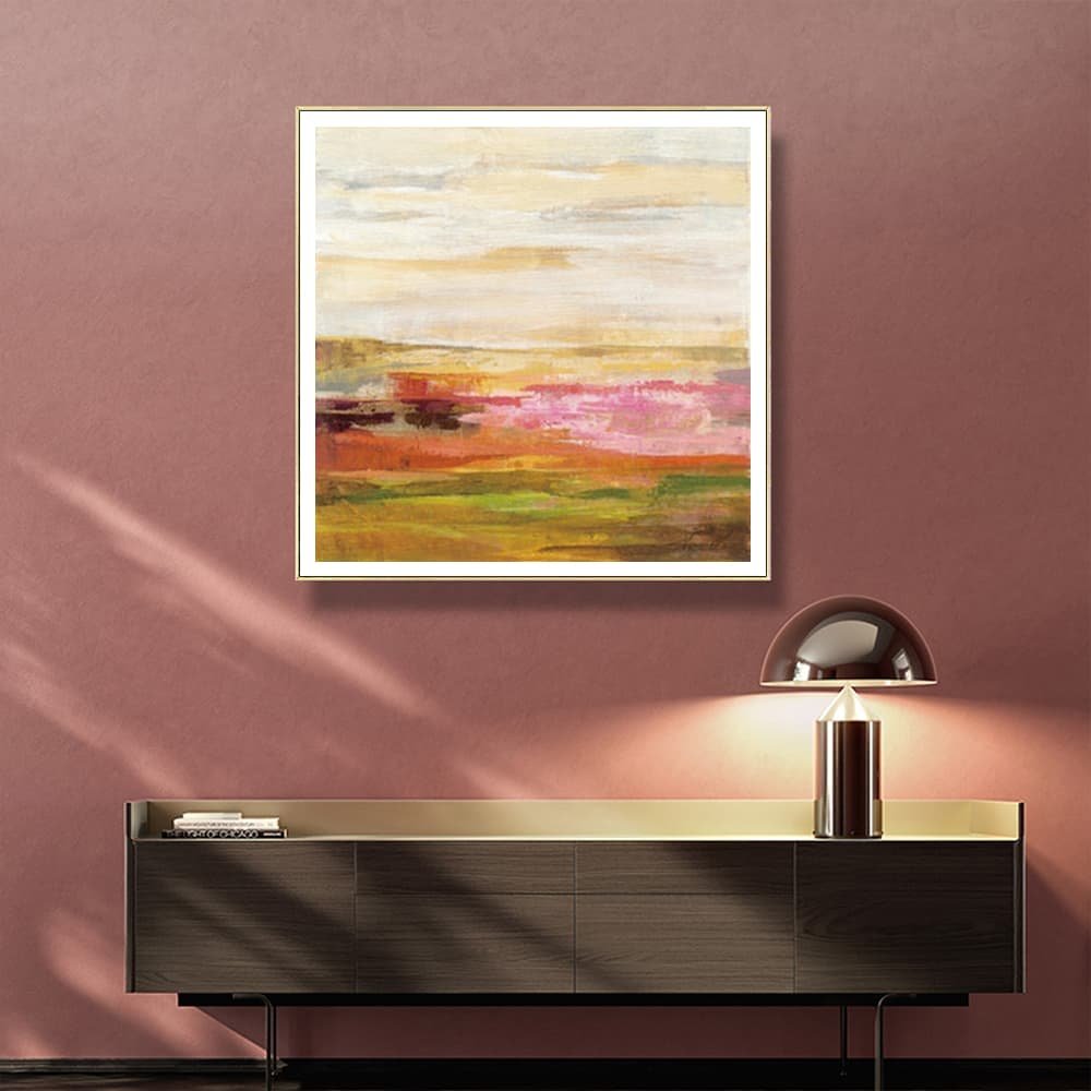 Wall Art 70cmx70cm Blooming Field Gold Frame Canvas - V207-2198 Wall Art 70cmx70cm Blooming Field Gold Frame Canvas - Image 2