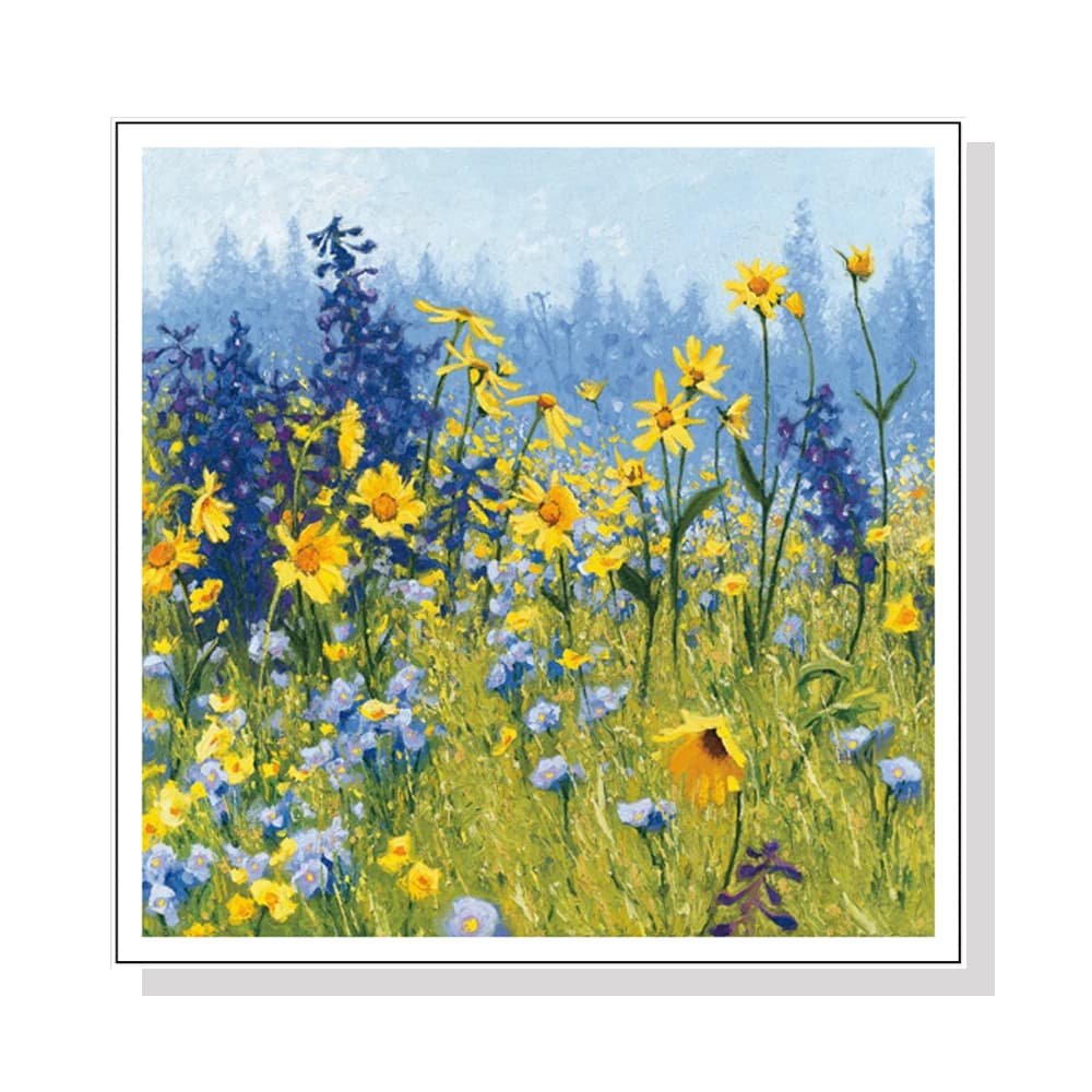 Wall Art 50cmx50cm Joyful In July White Frame Canvas - V207-2232 Wall Art 50cmx50cm Joyful In July White Frame Canvas