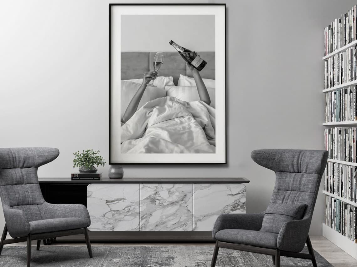 Wall Art 30cmx40cm Vintage Fashion Feminist Picture, Black Frame Canvas - V207-2257-001 V207 2257 001 183822 02