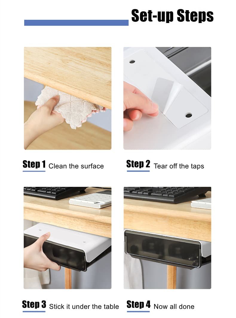 Under Desk Drawer Slide-out Large Office Organizers and Storage Drawers - Small Clear - V213-DRAWER-A-SCLR Under Desk Drawer Slide-out Large Office Organizers and Storage Drawers - Small Clear - Image 8