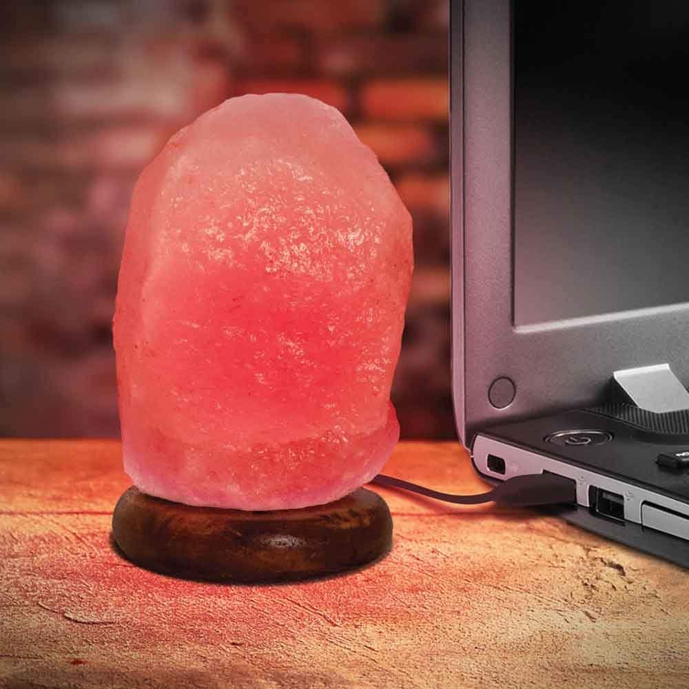 Orku Red USB Himalayan Pink Salt Lamp - Coloured Light Mini Natural Rock Crystal - V238-SUPDZ-31746003730512 Orku Red USB Himalayan Pink Salt Lamp - Coloured Light Mini Natural Rock Crystal - Image 2