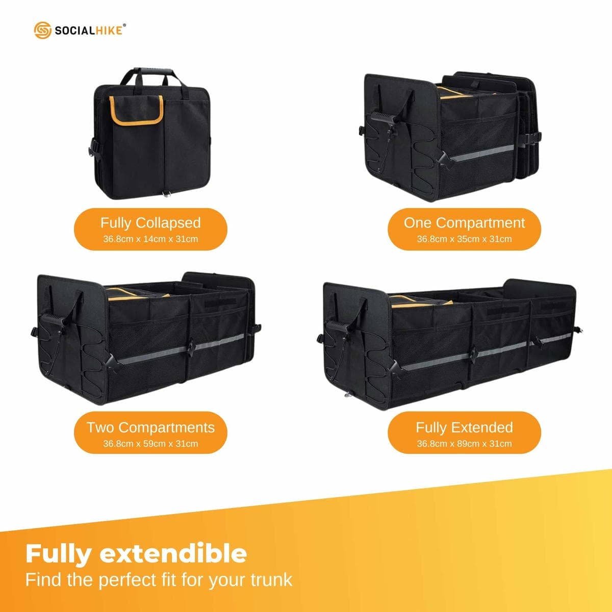 Social Hike Car Boot Organiser With Cooler - Collapsible Storage Box For Trunk - V238-SUPDZ-40802567520336 V238 SUPDZ 40802567520336 202505271520 03