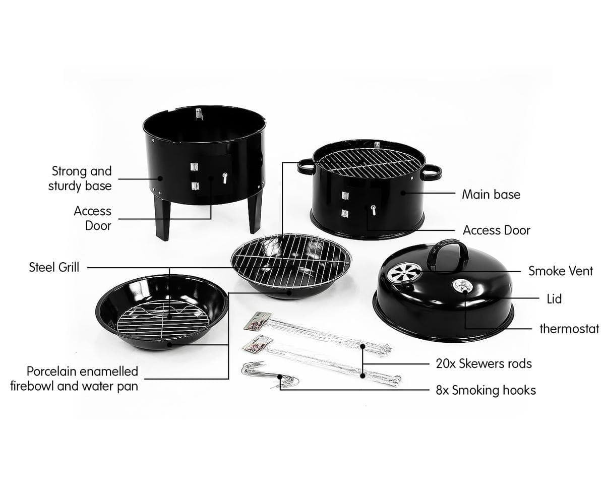 Wallaroo 3-in-1 Charcoal BBQ Smoker - V240-BBQ-DS13 Wallaroo 3-in-1 Charcoal BBQ Smoker - Image 2