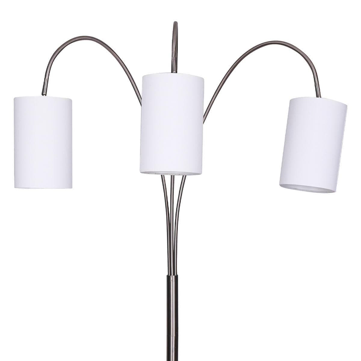 Sarantino 3-Light Metal Arc Floor Lamp - Nickel & Marble Finish - V240-LMP-MLM-50750 Sarantino 3-Light Metal Arc Floor Lamp - Nickel & Marble Finish - Image 2