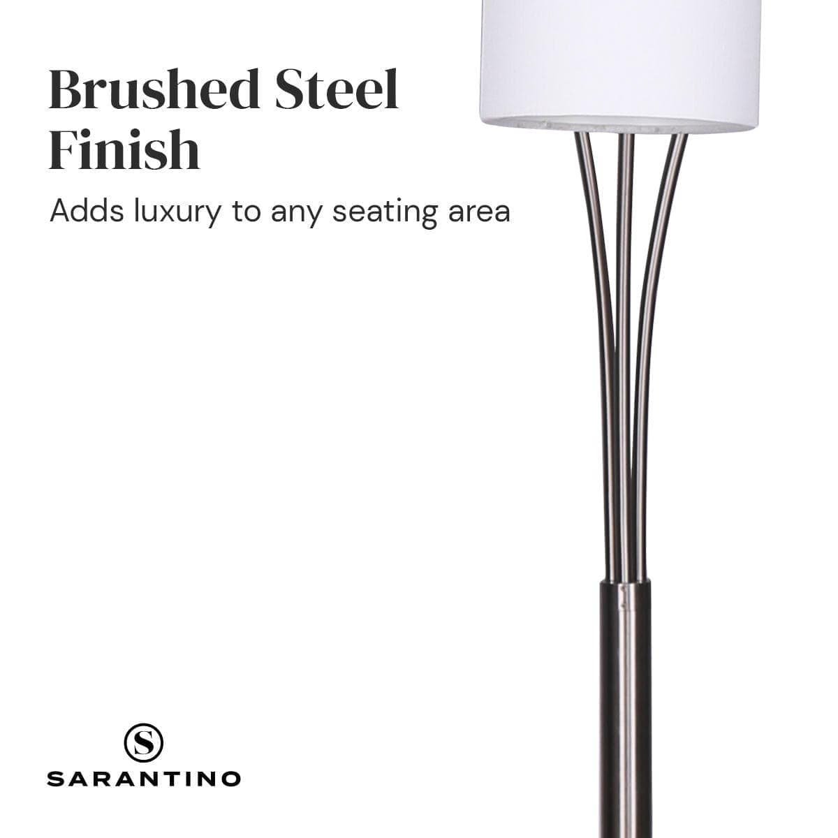 Sarantino 3-Light Metal Arc Floor Lamp - Nickel & Marble Finish - V240-LMP-MLM-50750 Sarantino 3-Light Metal Arc Floor Lamp - Nickel & Marble Finish - Image 7