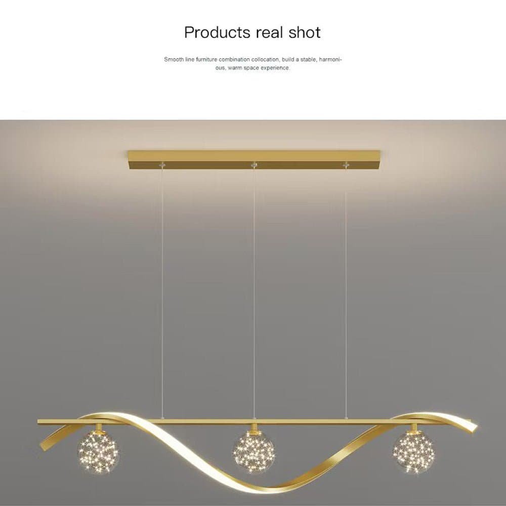 Luxury Hand Blown Glass LED Pendant Light 100cm Adjustable 3 Color Dimmable Remote Control for Dining Bar Living Room - V255-A037-GOLD V255 A037 GOLD 218484 05