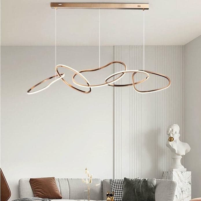 Nordic Minimalist Rose Gold LED Pendant Light Adjustable Modern Ring Chandelier 120cm - V255-L-24126-120 V255 L 24126 120 197141 00