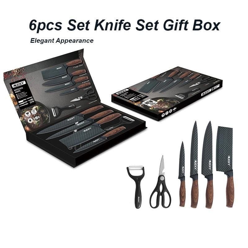 6 pieces Kitchen Knife Set Everich Chef Knives Stainless Steel Nonstick Scissor - V255-LK-012 6 pieces Kitchen Knife Set Everich Chef Knives Stainless Steel Nonstick Scissor - Image 2
