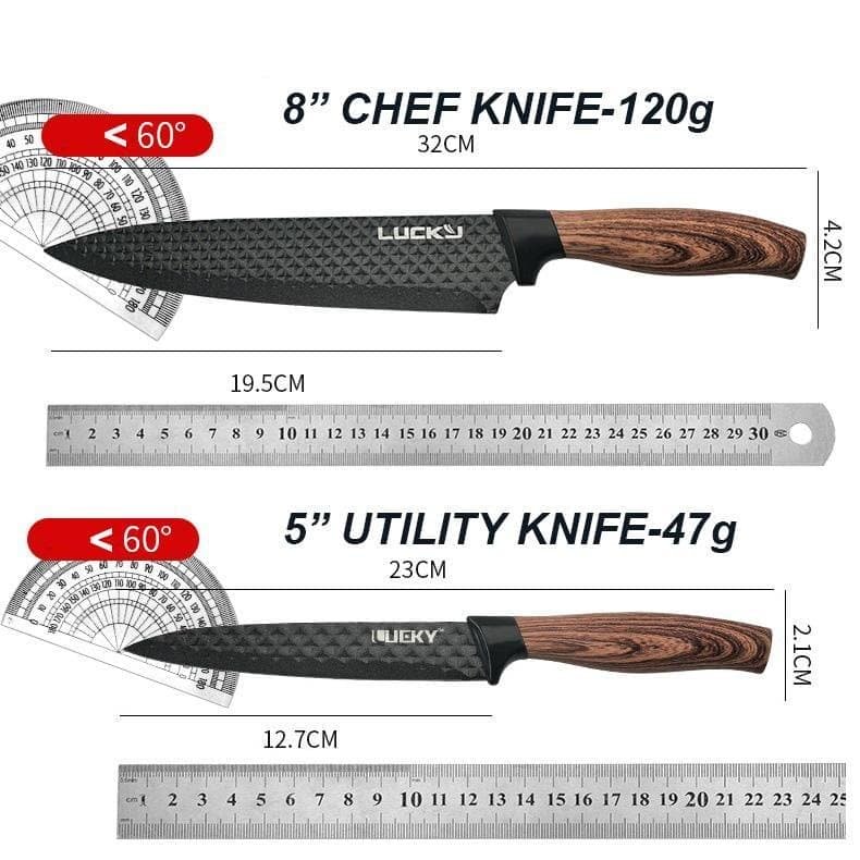 6 pieces Kitchen Knife Set Everich Chef Knives Stainless Steel Nonstick Scissor - V255-LK-012 6 pieces Kitchen Knife Set Everich Chef Knives Stainless Steel Nonstick Scissor - Image 6