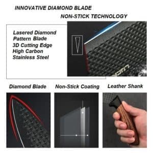 6 pieces Kitchen Knife Set Everich Chef Knives Stainless Steel Nonstick Scissor Cutting Board - V255-LK-CB02