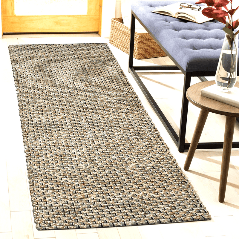 Hand Braided Jute Runner with Green Textured Weave 50 x 120 cm - V262-CI-STK999JR Hand Braided Jute Runner with Green Textured Weave 50 x 120 cm