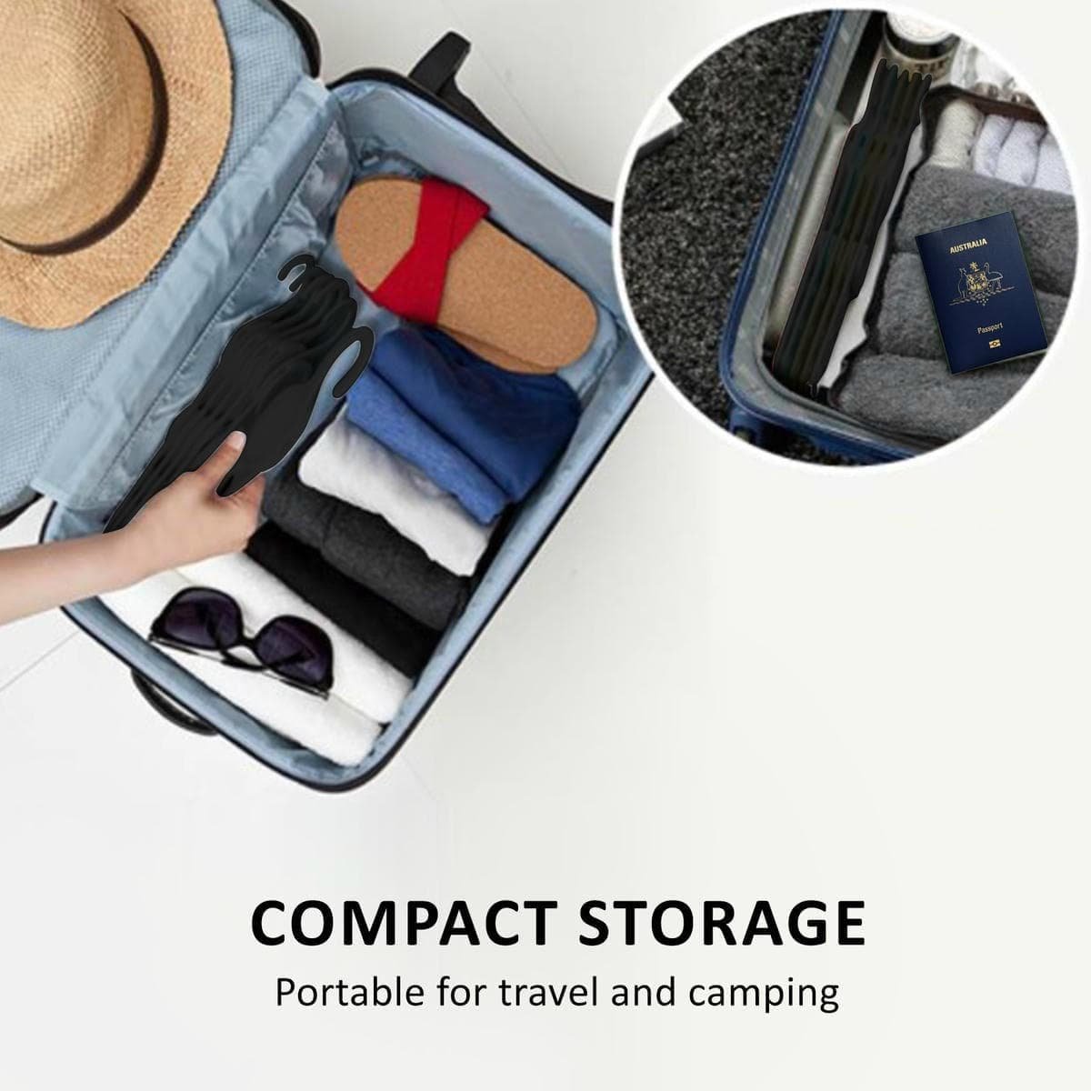 50X Plus Hanger Multiple Clothes Rack Organizer Foldable 10 Holes BLACK - V274-GM-CLHANG-NS20-BK 50X Plus Hanger Multiple Clothes Rack Organizer Foldable 10 Holes BLACK - Image 4