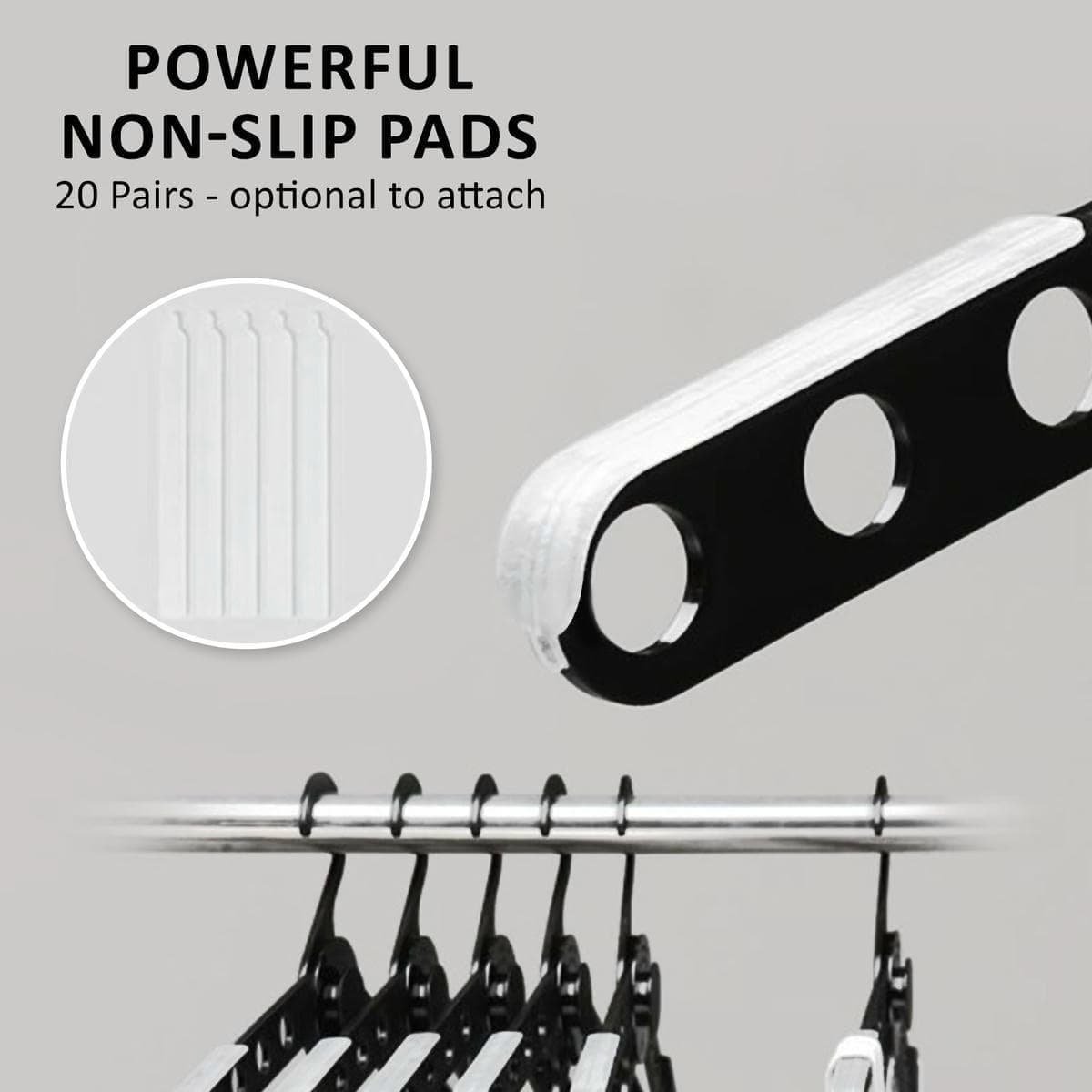 50X Plus Hanger Multiple Clothes Rack Organizer Foldable 10 Holes BLACK - V274-GM-CLHANG-NS20-BK 50X Plus Hanger Multiple Clothes Rack Organizer Foldable 10 Holes BLACK - Image 6