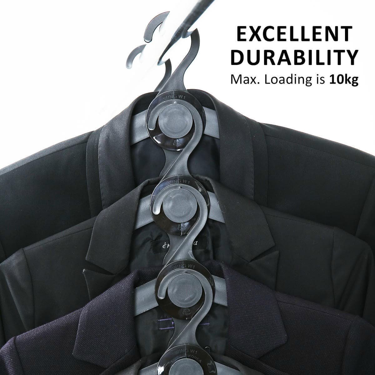 50X Plus Hanger Multiple Clothes Rack Organizer Foldable 10 Holes BLACK - V274-GM-CLHANG-NS20-BK 50X Plus Hanger Multiple Clothes Rack Organizer Foldable 10 Holes BLACK - Image 8