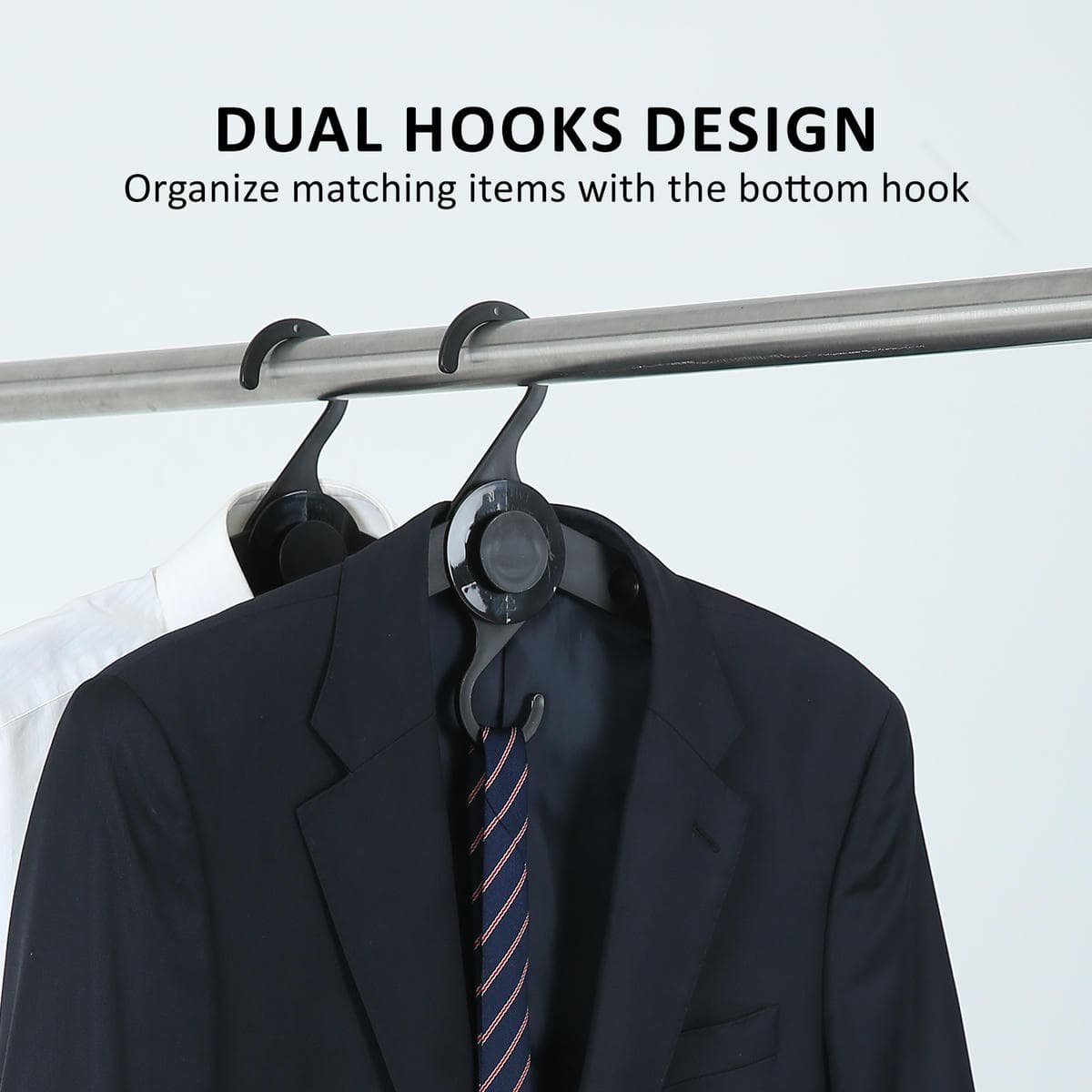 50X Plus Hanger Multiple Clothes Rack Organizer Foldable 10 Holes BLACK - V274-GM-CLHANG-NS20-BK 50X Plus Hanger Multiple Clothes Rack Organizer Foldable 10 Holes BLACK - Image 9