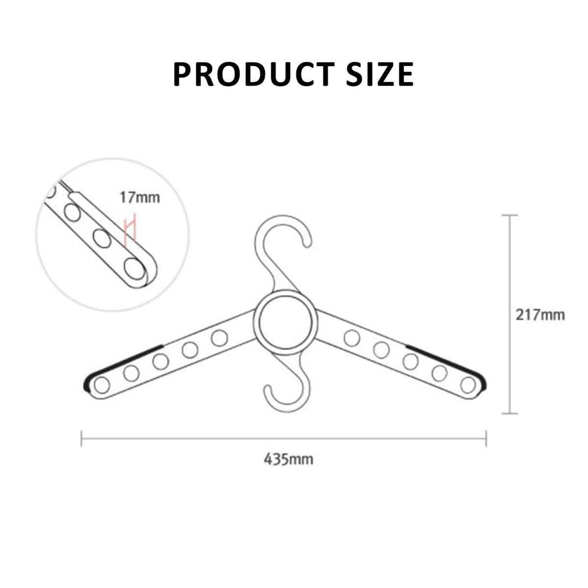 50X Plus Hanger Multiple Clothes Rack Organizer Foldable 10 Holes BLACK - V274-GM-CLHANG-NS20-BK 50X Plus Hanger Multiple Clothes Rack Organizer Foldable 10 Holes BLACK - Image 11
