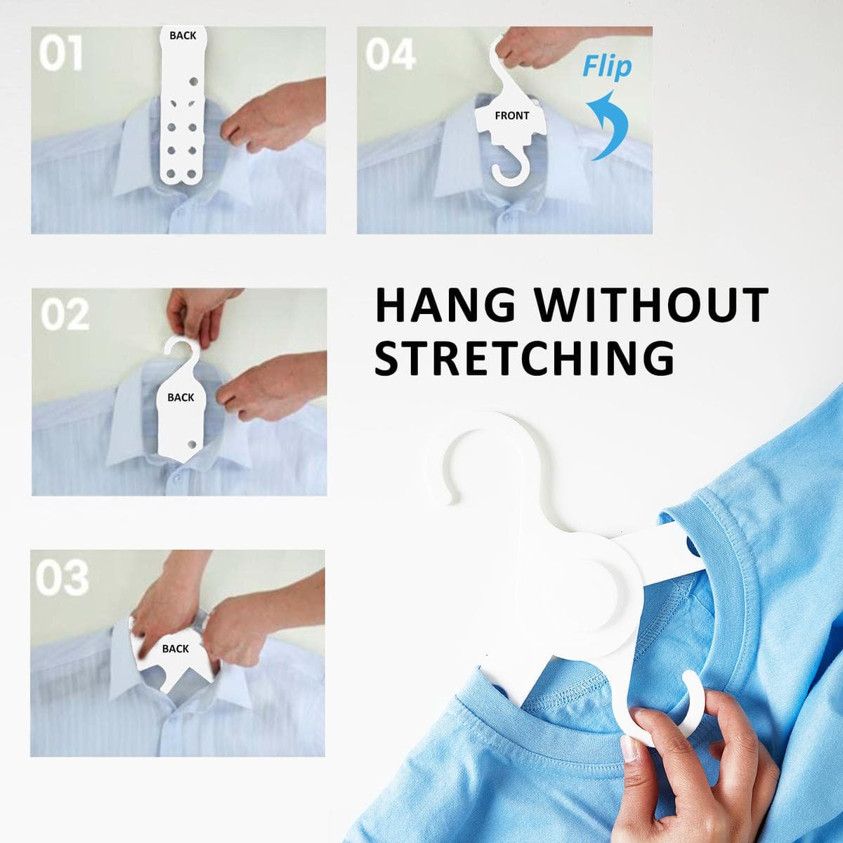 50X Plus Hanger Multiple Clothes Rack Organizer Foldable 10 Holes WHITE - V274-GM-CLHANG-NS20-WH 50X Plus Hanger Multiple Clothes Rack Organizer Foldable 10 Holes WHITE - Image 5