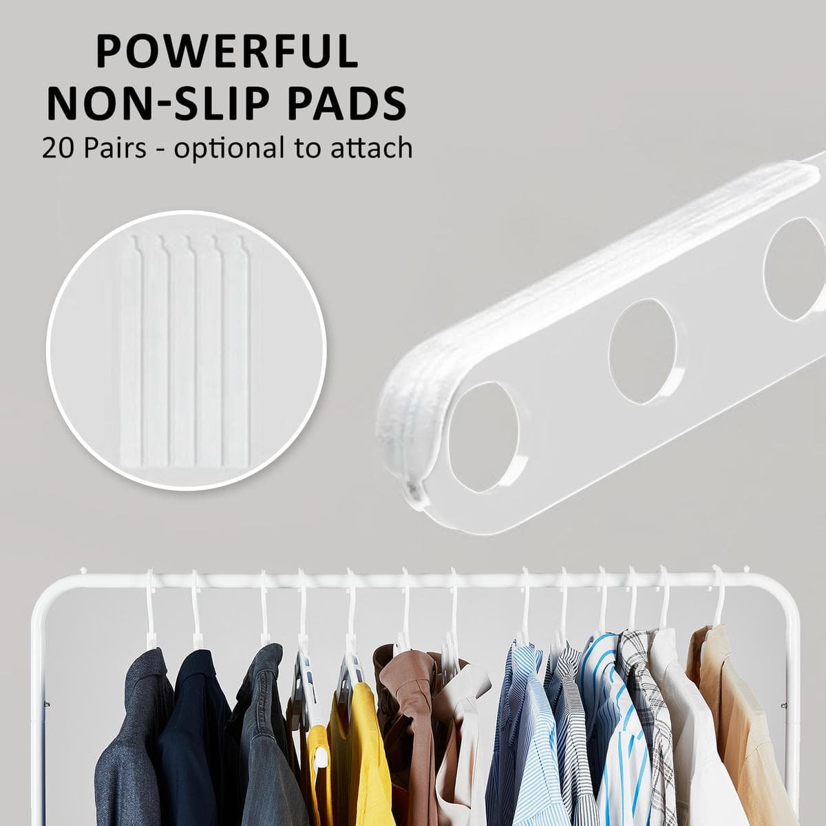50X Plus Hanger Multiple Clothes Rack Organizer Foldable 10 Holes WHITE - V274-GM-CLHANG-NS20-WH 50X Plus Hanger Multiple Clothes Rack Organizer Foldable 10 Holes WHITE - Image 6