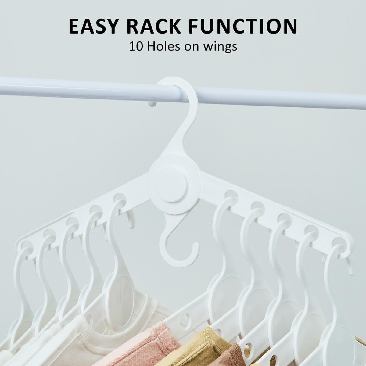 50X Plus Hanger Multiple Clothes Rack Organizer Foldable 10 Holes WHITE - V274-GM-CLHANG-NS20-WH 50X Plus Hanger Multiple Clothes Rack Organizer Foldable 10 Holes WHITE - Image 7