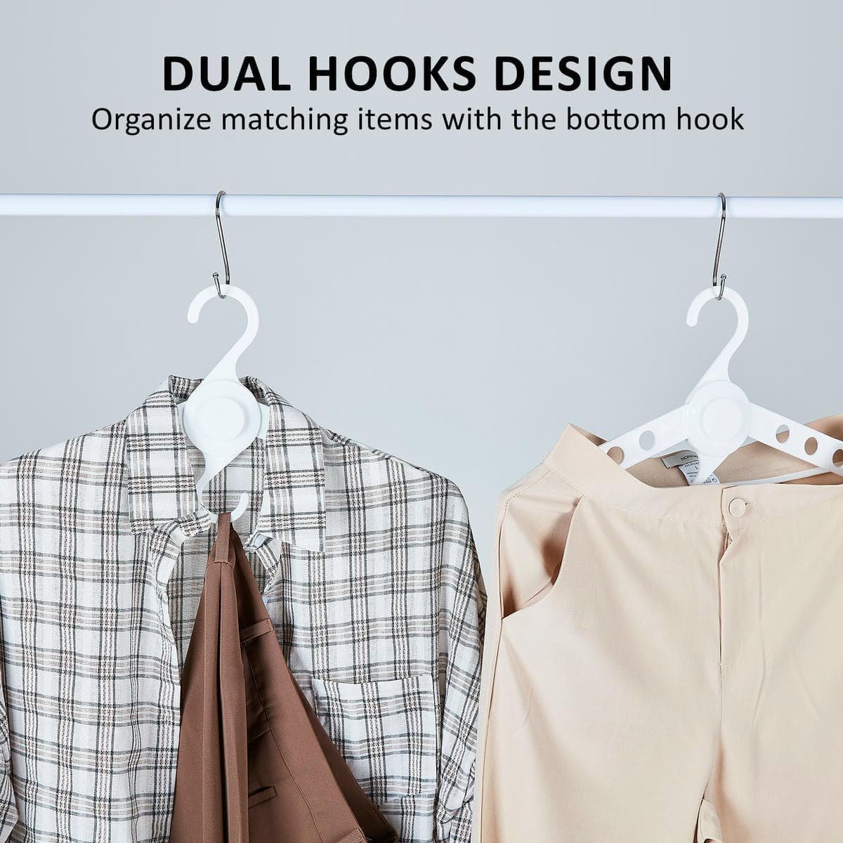 50X Plus Hanger Multiple Clothes Rack Organizer Foldable 10 Holes WHITE - V274-GM-CLHANG-NS20-WH 50X Plus Hanger Multiple Clothes Rack Organizer Foldable 10 Holes WHITE - Image 9