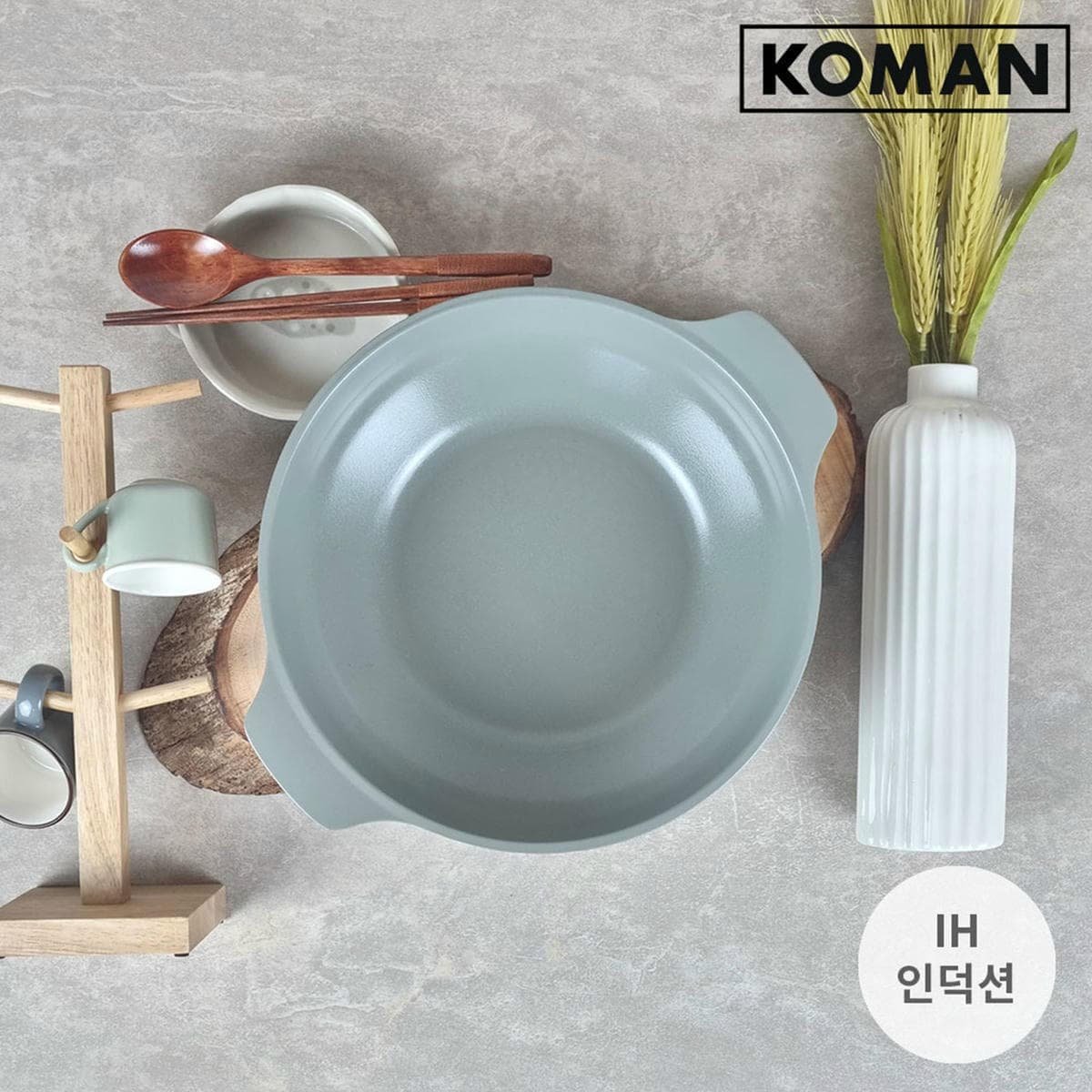 KOMAN Shinewon Vinch IH Two Hands Wok 28cm Ceramic Non-stick Titanium GREY - V274-HA-KO-COA2H28HICR-GY KOMAN Shinewon Vinch IH Two Hands Wok 28cm Ceramic Non-stick Titanium GREY - Image 5