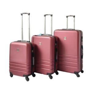 ABS Luggage Suitcase Set 3 Code Lock Travel Carry Bag Trolley Maroon S M L
