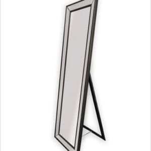 Black Beaded Framed Mirror - Free Standing 50cm x 170cm